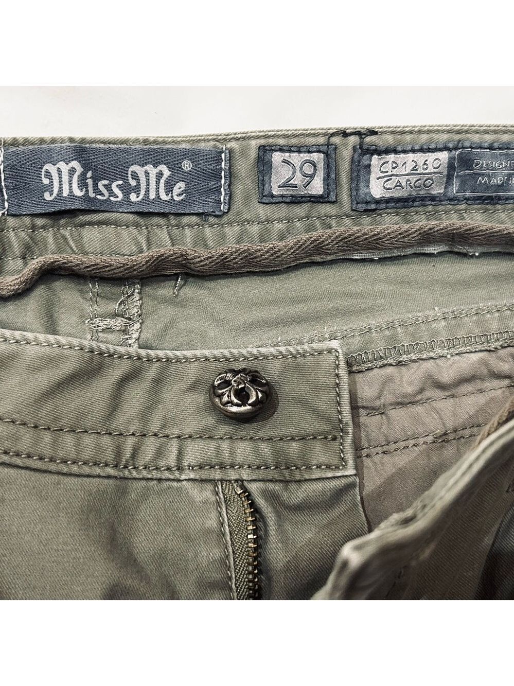 Miss Me Sage Green Cargo Pants, Size 29 - Picture 7 of 10